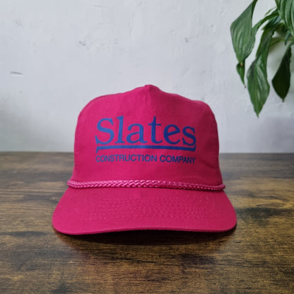 Vintage American Trucker Hat Snapback cap one size red Slates construction