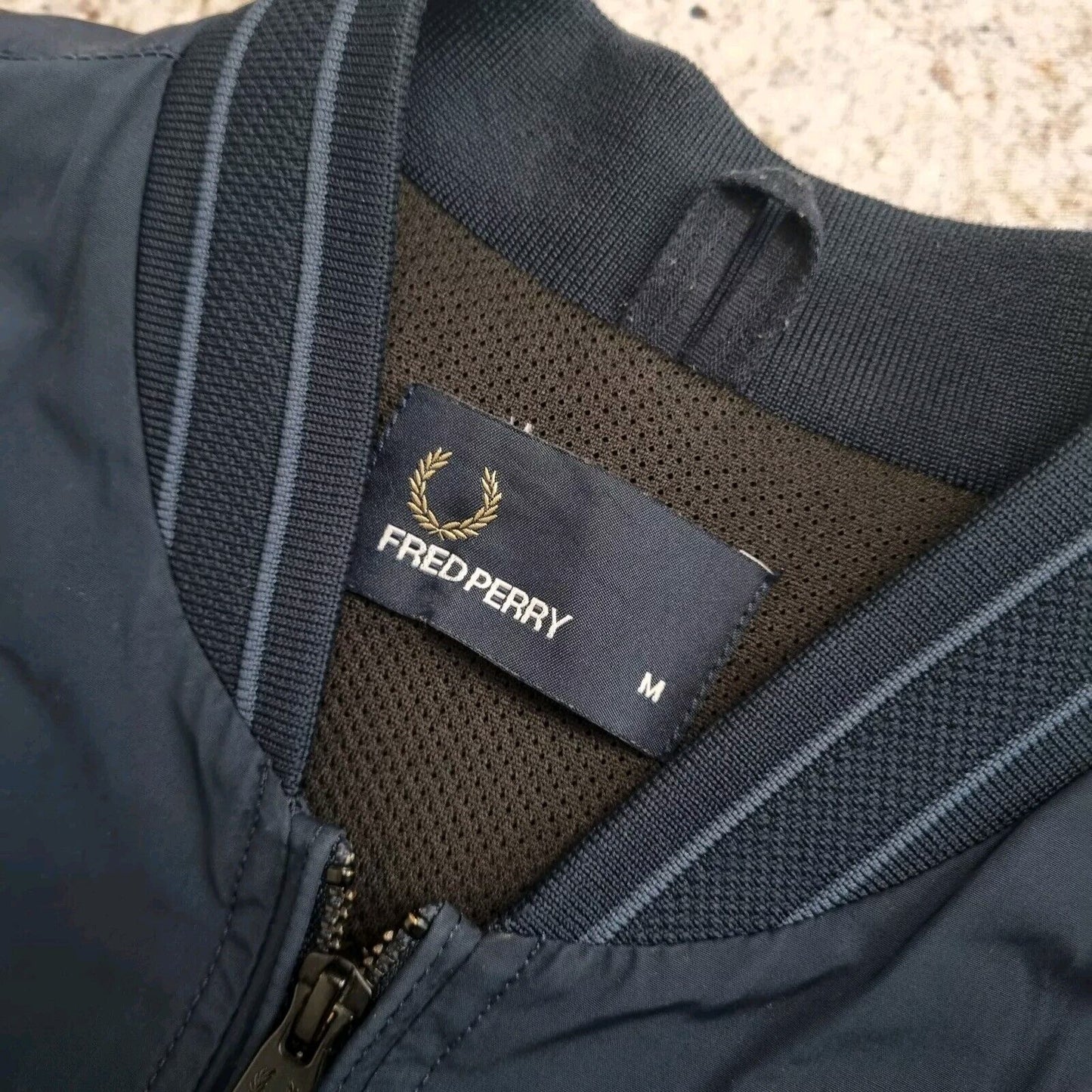 Fred Perry Bomber Jacket - M- Navy Blue
