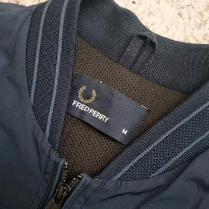 Fred Perry Bomber Jacket - M- Navy Blue
