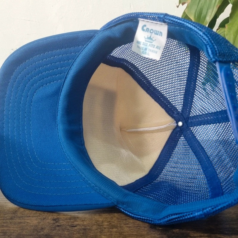 Vintage American Trucker Hat Snapback cap one size adjustable blue white De Zurik