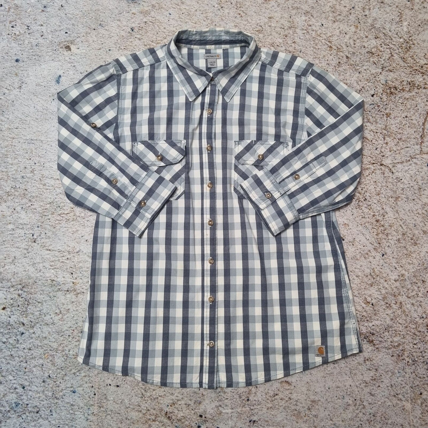 Carhartt SHIRT 3/4 SLEEVE WOMENS CHECK - Blue - Size L