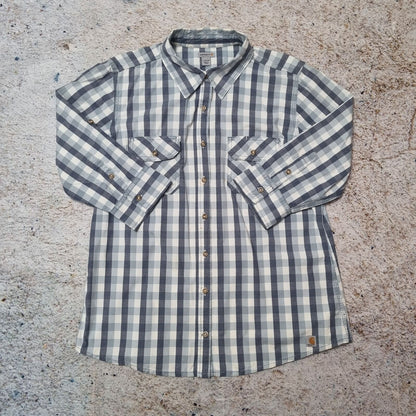 Carhartt SHIRT 3/4 SLEEVE WOMENS CHECK - Blue - Size L