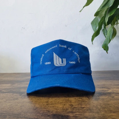 Vintage American Trucker Hat Snapback cap one size adjustable blue missouri bank