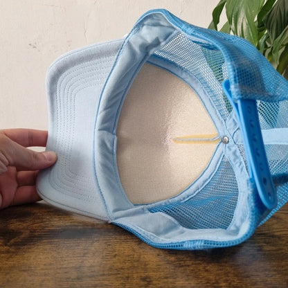 Vintage American Trucker Hat Snapback cap one size adjustable light blue Matsumoto Shave Ice y2k