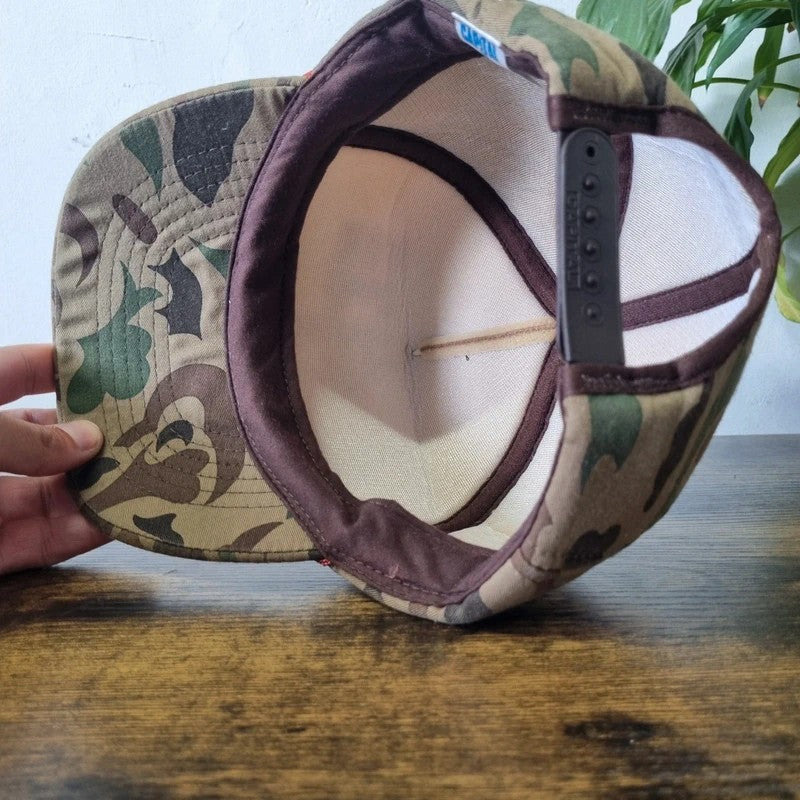 Vintage American Trucker Hat Snapback cap one size adjustable khaki brown camo ape Lagrance newman