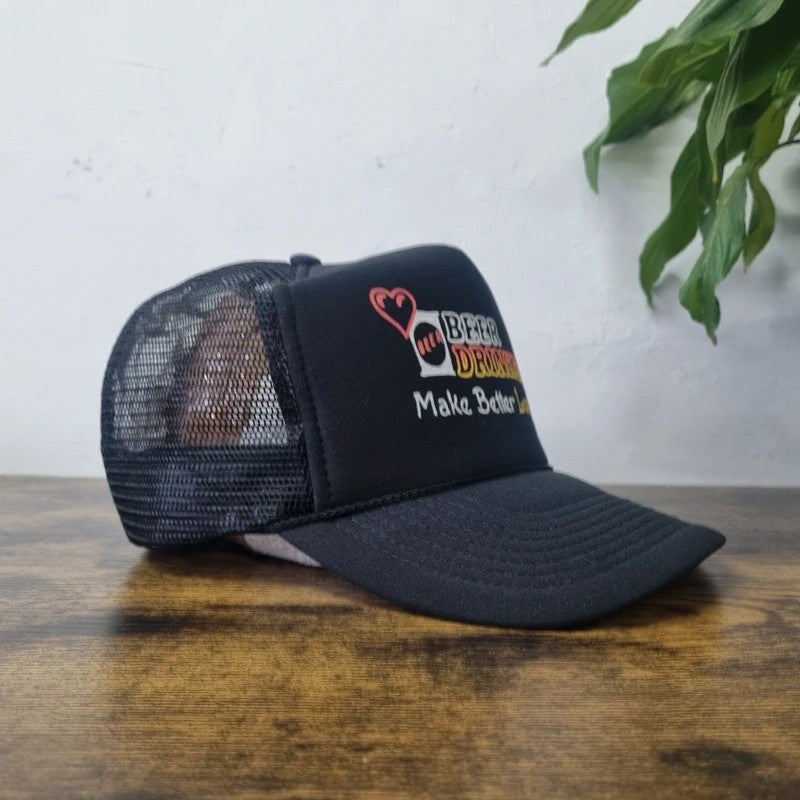 Vintage American Trucker Hat Snapback cap one size adjustable black beer drinkers