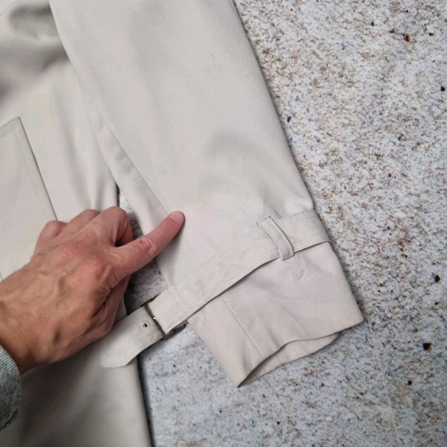 Aquascutum London England Trench Coat Mac Jacket Khaki Beige Mens Size 40