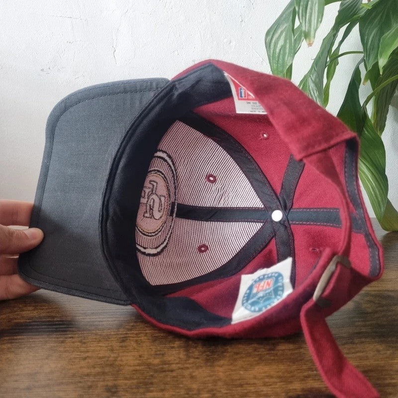 Vintage San Francisco 49ere Baseball Hat Snapback cap one size adjustable burgundy navy