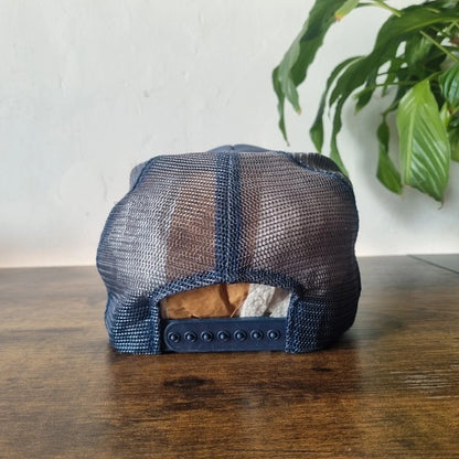 Vintage American Trucker Hat Snapback cap one size navy aluminium building system