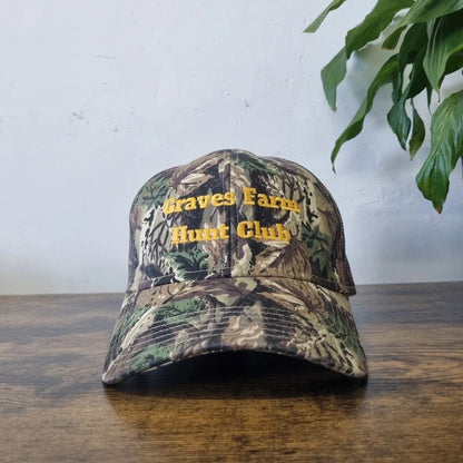 Vintage American Baseball Hat Snapback cap one size adjustable Graves Farm realtree camo