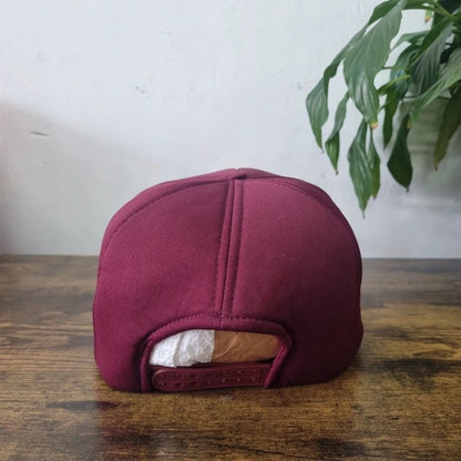 Vintage American Trucker Hat Snapback cap one size adjustable Nu yale laundry burgundy