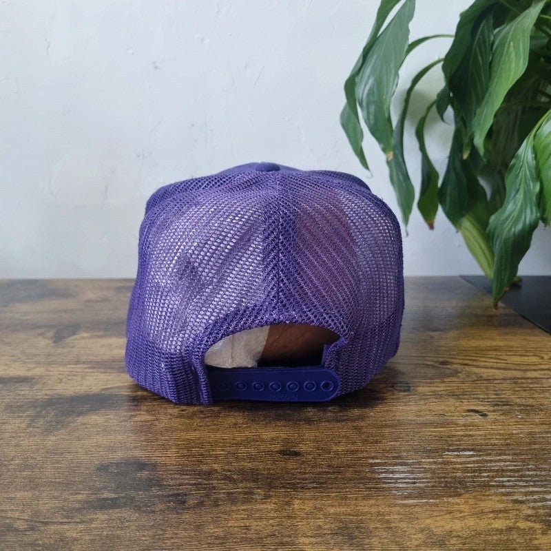 Vintage American Trucker Hat Snapback cap one size adjustable nashville purple