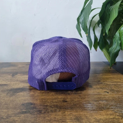 Vintage American Trucker Hat Snapback cap one size adjustable nashville purple