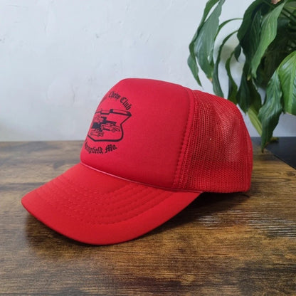 Vintage American Trucker Hat Snapback cap one size adjustable red classic chevy club springfield