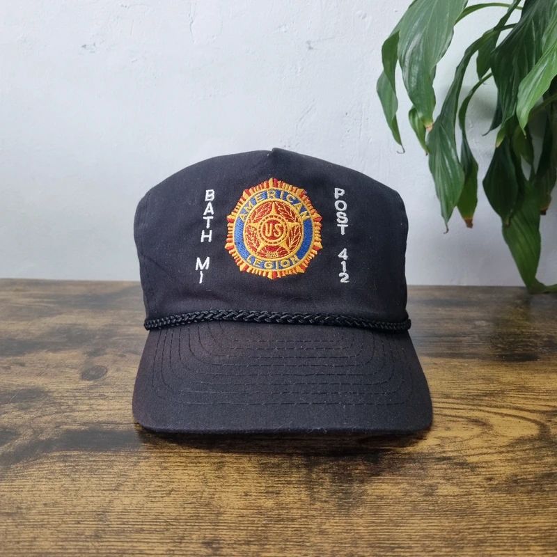 Vintage American Trucker Hat Snapback cap one size adjustable black american legion