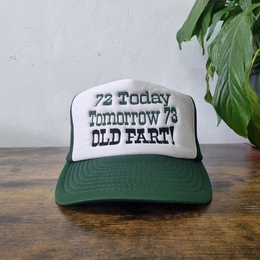 Vintage American Trucker Hat Snapback cap one size adjustable green white 72 today..