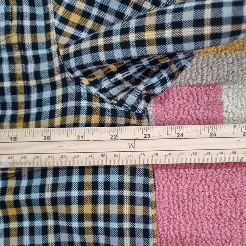 Vintage Columbia Boxy Fit Cropped Shirt Long Sleeve XL Check Black Button Up Skater Y2K Surf