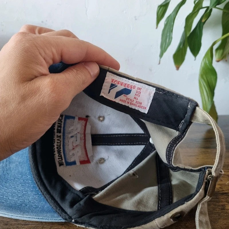 Vintage American Baseball Hat Snapback cap one size adjustable grey blue asa automotive