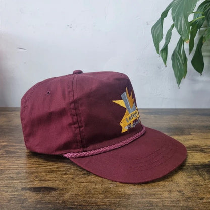 Vintage American Trucker Hat Snapback cap one size burgundy Lefties staples
