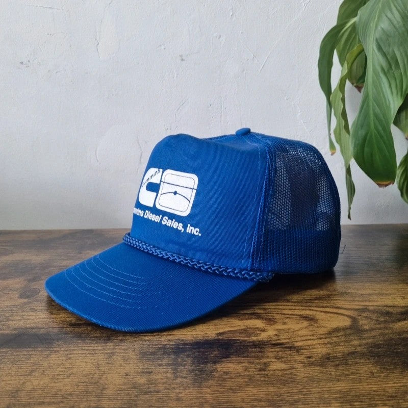 Vintage American Trucker Hat Snapback cap one size adjustable blue cummins diesel sales