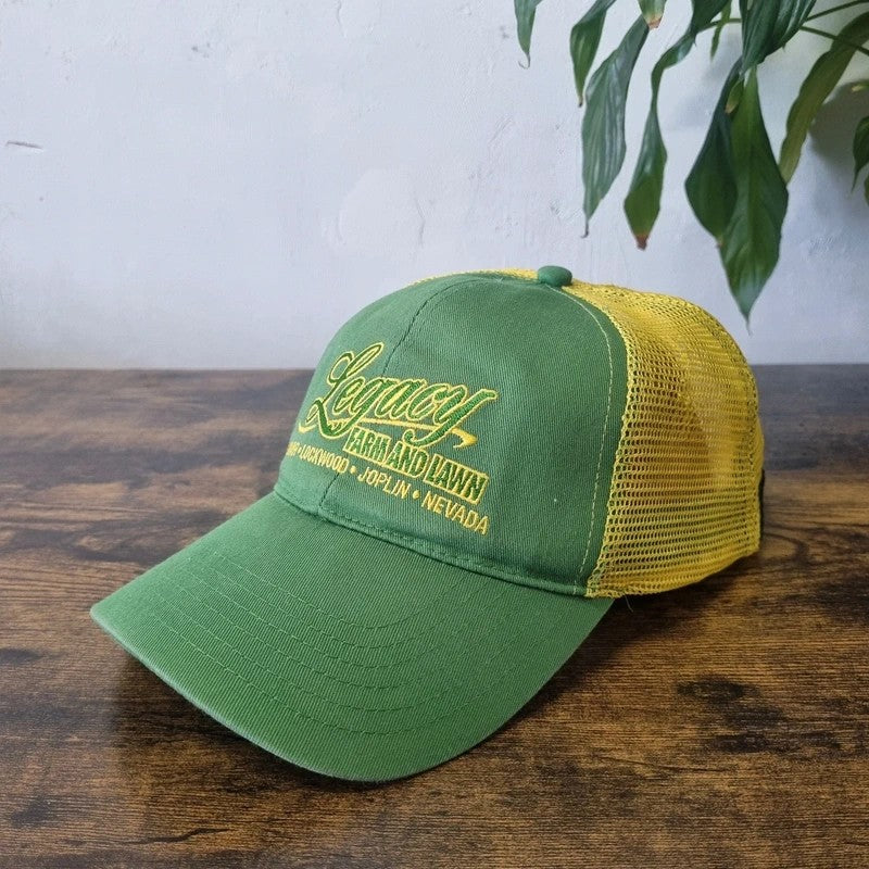 John deere Baseball Hat Snapback cap one size adjustable green yellow