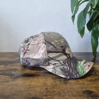Vintage American baseball Hat Snapback cap one size khaki brown realtree camo pheonix