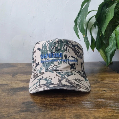 Vintage American Trucker Hat Snapback cap one size adjustable beige khaki camo safeline
