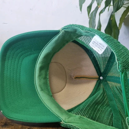 Vintage American Trucker Hat Snapback cap one size adjustable green goshen scout camp deer