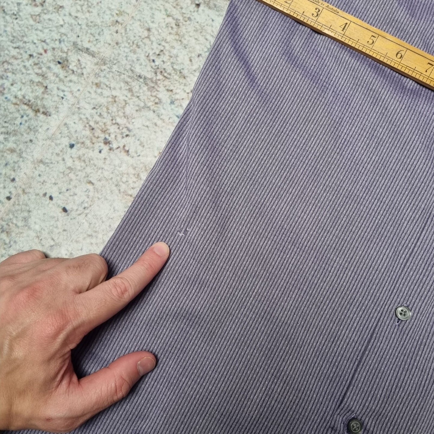 DKNY Shirt Slim Fit Mens 14.5 32/33 Striped - Purple - Size S