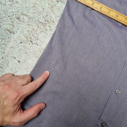 DKNY Shirt Slim Fit Mens 14.5 32/33 Striped - Purple - Size S