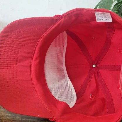 Vintage American Trucker Hat Snapback cap one size red Zebco fishing