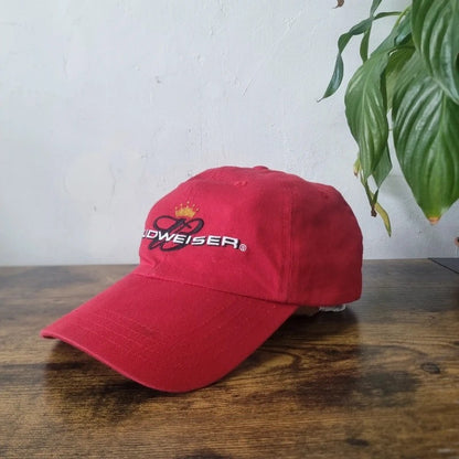 Vintage Budweiser baseball Hat Snapback cap one size adjustable red