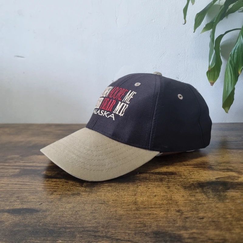 Vintage American baseball Hat Snapback cap one size adjustable black beige fishing