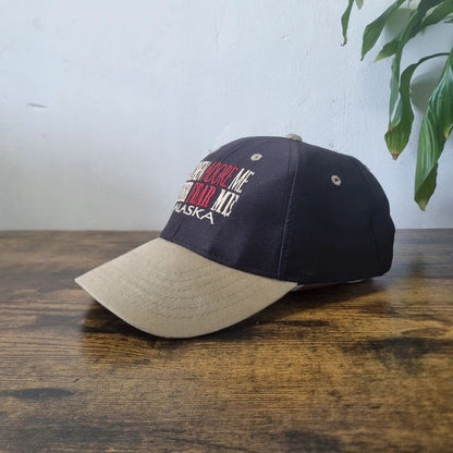 Vintage American baseball Hat Snapback cap one size adjustable black beige fishing