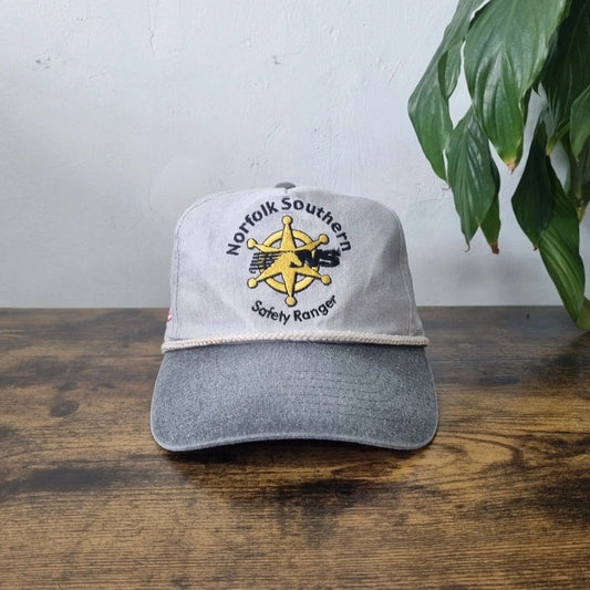 Vintage American Baseball Hat Snapback cap one size adjustable grey Norfolk safety ranger
