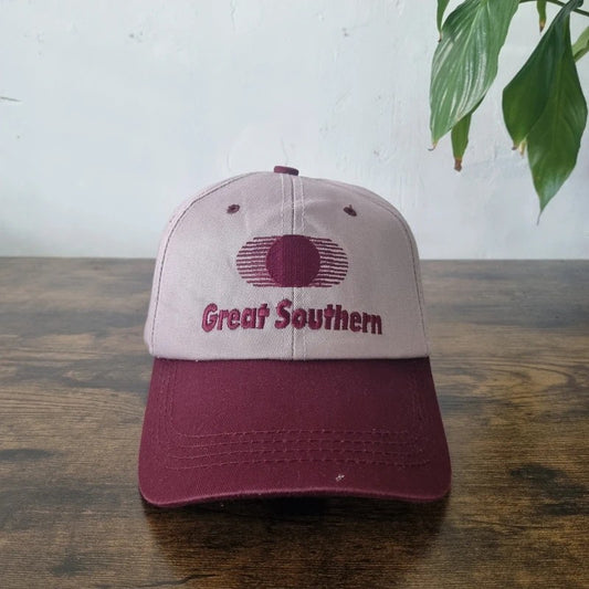 Vintage American Baseball Hat Snapback cap one size adjustable burgundy Great Southern