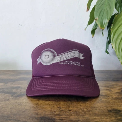 Vintage American Trucker Hat Snapback cap one size adjustable burgundy ITC