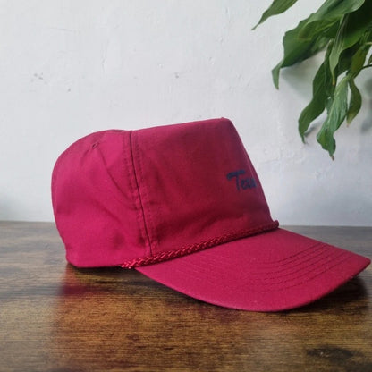 Vintage American Trucker Hat Snapback cap one size adjustable burgundy Texas
