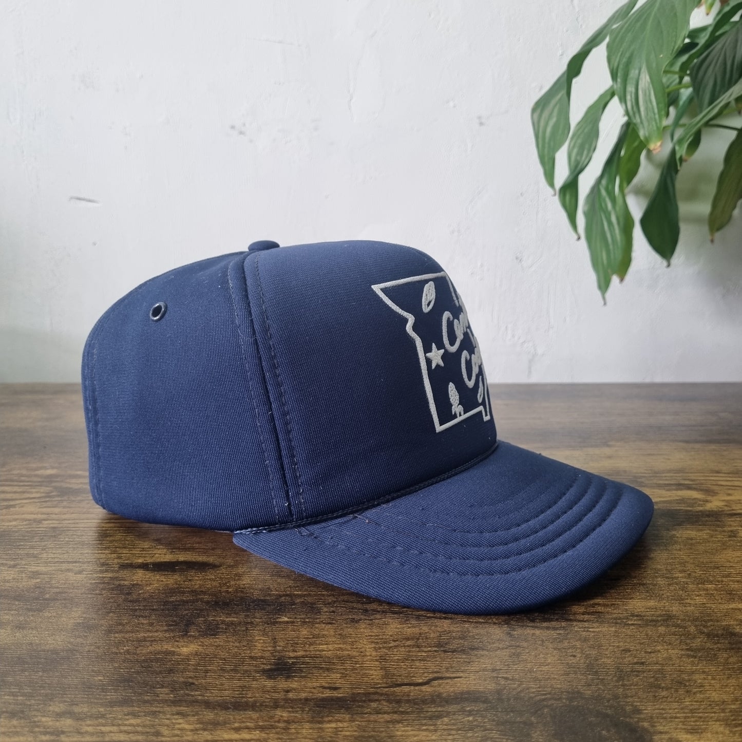 Vintage American Trucker Hat Snapback cap one size adjustable navy central coop
