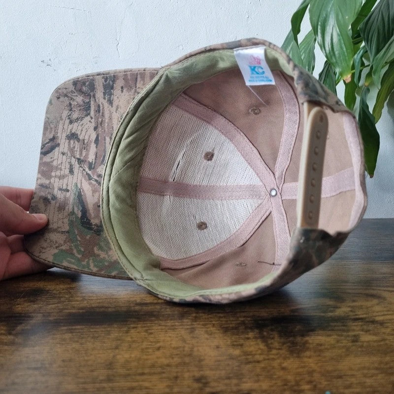 Vintage American Baseball Hat Snapback cap one size timberlake welding realtree camo khaki green