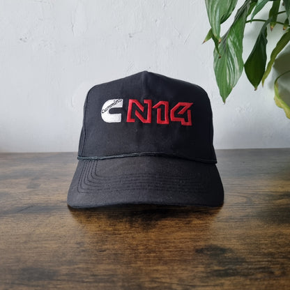 Vintage American Trucker Hat Snapback cap one size adjustable Black Cumming Cn14