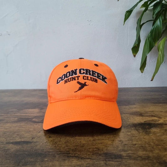 Vintage American baseball Hat Snapback cap one size adjustable hunt club neon orange