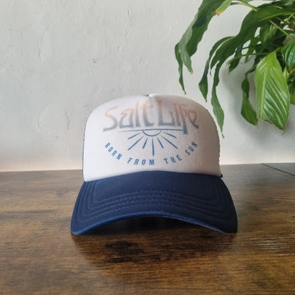 Salt life Baseball Hat Snapback cap one size adjustable navy white