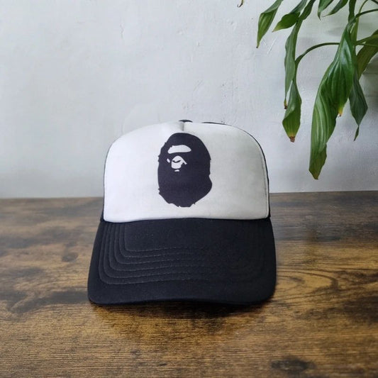 Bape Family Bag Apehead Hat Snapback trucker hat black white