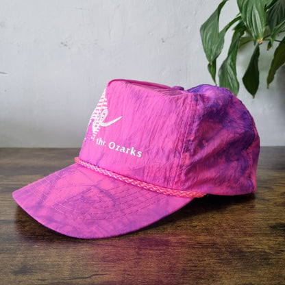 Vintage American Trucker Hat Snapback cap one size adjustable pink lake ozark