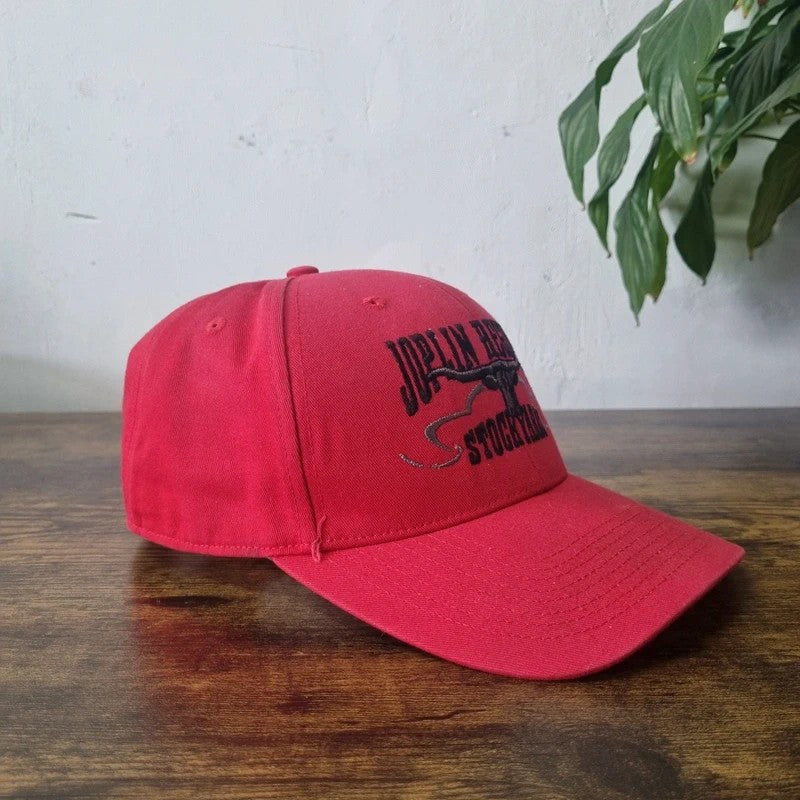 Vintage American Baseball Hat Snapback cap one size adjustable red Joplin Regional Stockyards