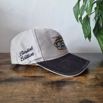 Vintage American baseball Hat Snapback cap one size adjustable grey black indie 500
