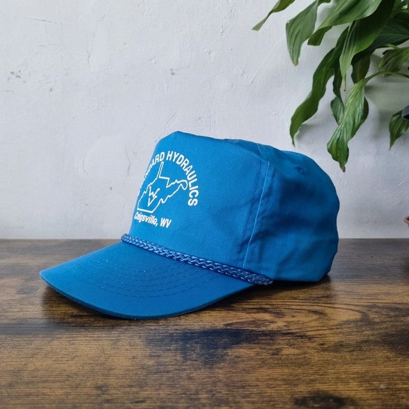 Vintage American Trucker Hat Snapback cap one size adjustable blue hydraulics craigsville