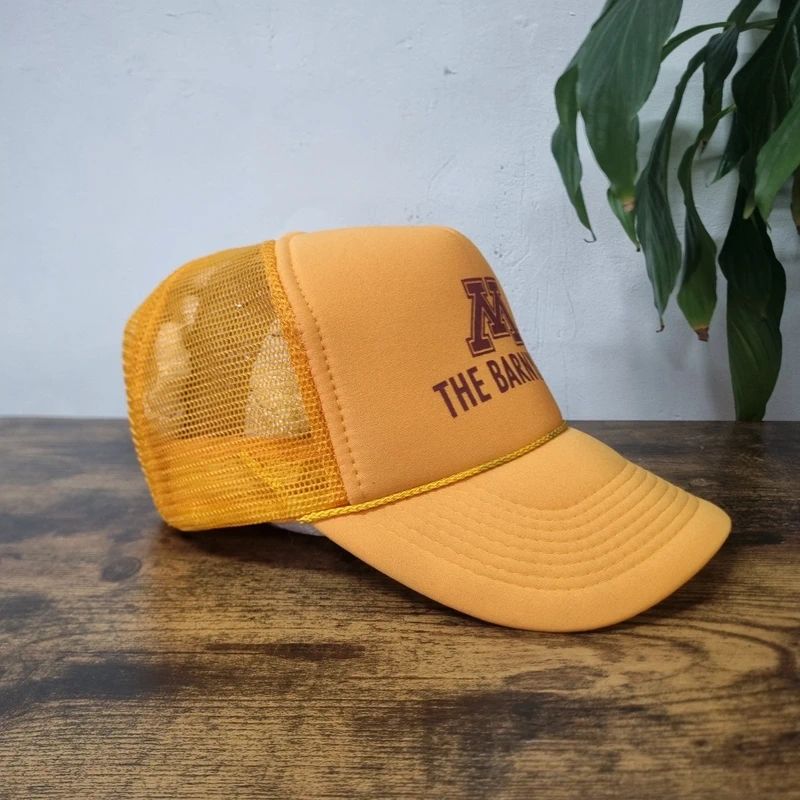 Vintage American Trucker Hat Snapback cap one size adjustable mustard yellow the barnyard