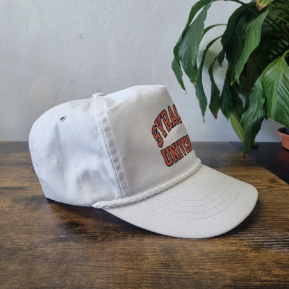 Vintage American Trucker Hat Snapback cap one size adjustable Syracuse University white